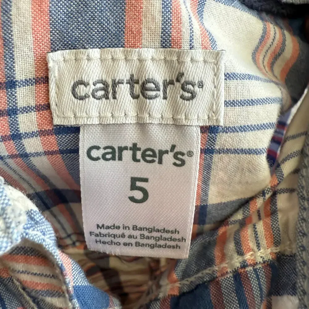 Carter's Boys‎ Long Sleeve Plaid Button-Up Shirt - Size 5